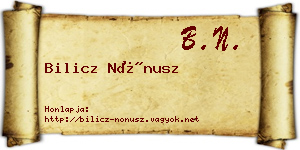 Bilicz Nónusz névjegykártya